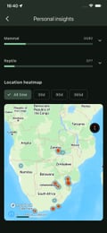 Bushwak sightings heat map screen